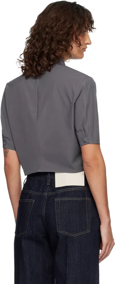 Jil Sander Gray Technical Faille Shirt In Gray