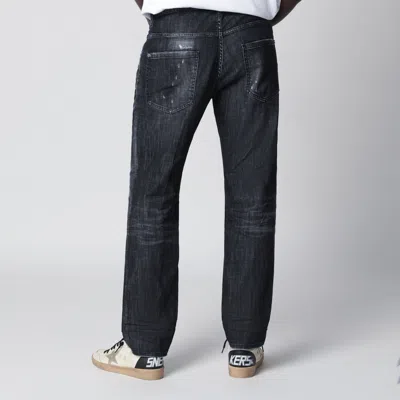 Dsquared2 Black Washed-effect Distressed Jeans In Blue