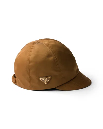 Prada Re-nylon Cap In Brown