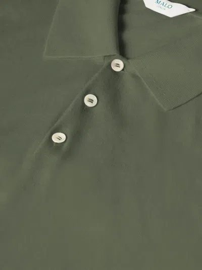Malo Button Polo Shirt In Green