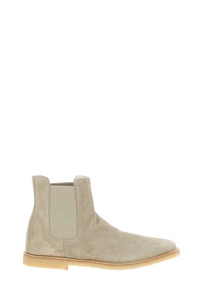 Common Projects Elasticated-panels Leather Boots In Neutral