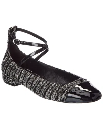 Stuart Weitzman Eden Metallic Tweed And Patent-leather Flats In Multi