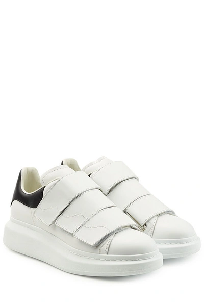 Alexander Mcqueen 45mm Strap Leather Platform Sneakers In White