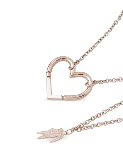 Lacoste 하트 펜던트 네크리스 In Orange