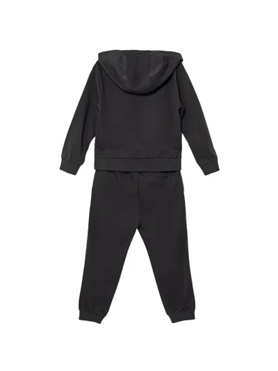 Ea7 로고 디테일 후드 트랙수트 세트 In Black