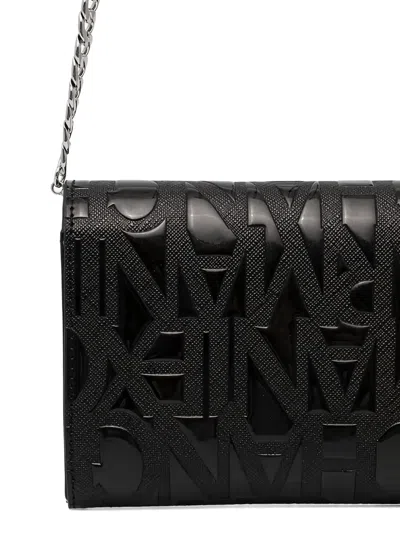 Armani Exchange 미니 엠보스드 클러치 In Black