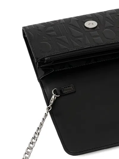 Armani Exchange 미니 엠보스드 클러치 In Black