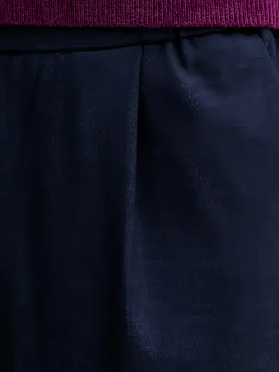 Benetton 플리츠 팬츠 In Blue