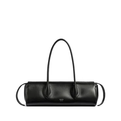 Khaite Donna Tubular Leather Shoulder Bag In Black