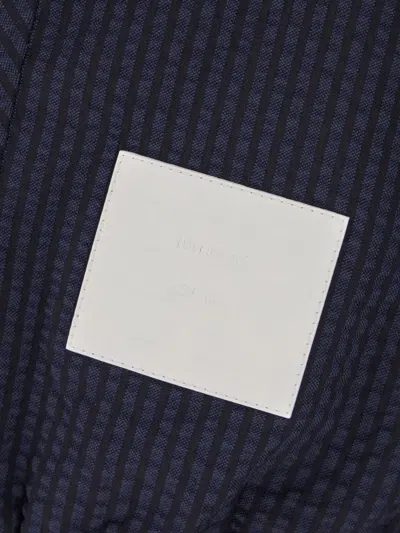 Thom Browne Wool Jacket High Collar Striped Pattern In Blue