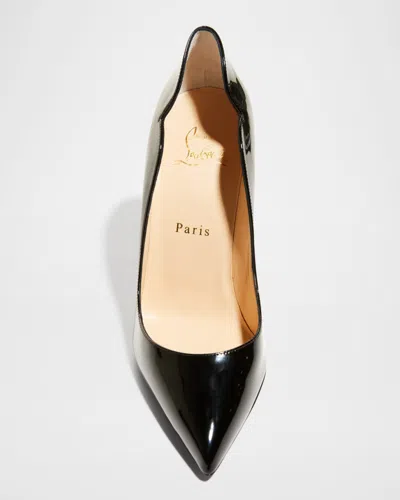 Christian Louboutin Hot Chick 100mm Patent Red Sole High-heel Pumps In Black