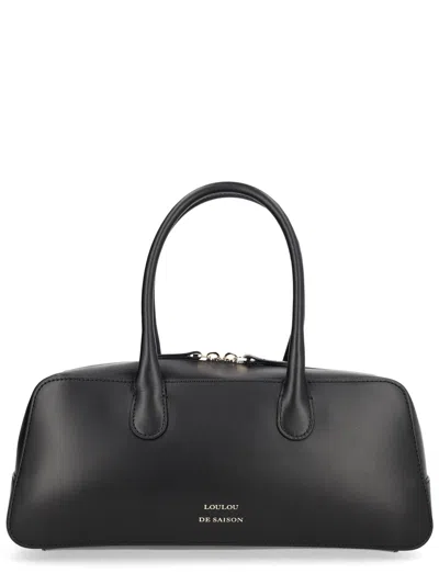 Loulou De Saison Seth Calf Leather Rectangular Handbag In Black