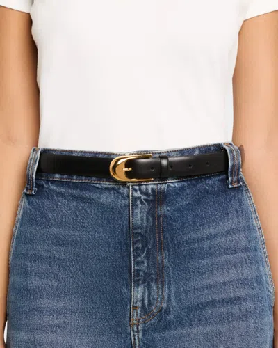 Khaite Dome 25mm Leather Belt In Black