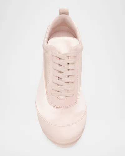 Jil Sander Etage Satin And Suede Low-top Sneakers In Neutral