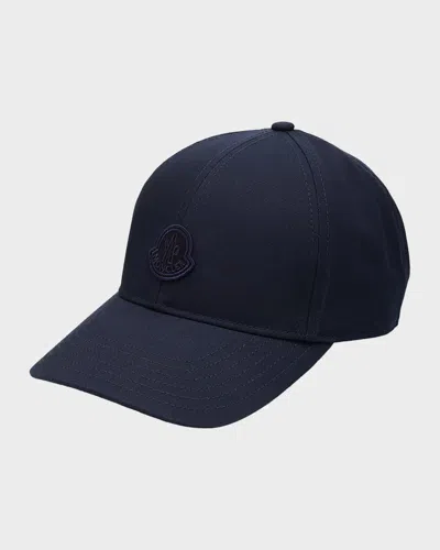 Moncler Embroidered Logo Patch Adjustable Baseball Cap In Blue