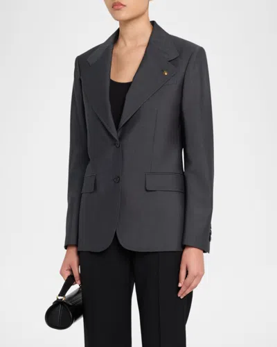 Versace Single-breasted Jacket In Blue