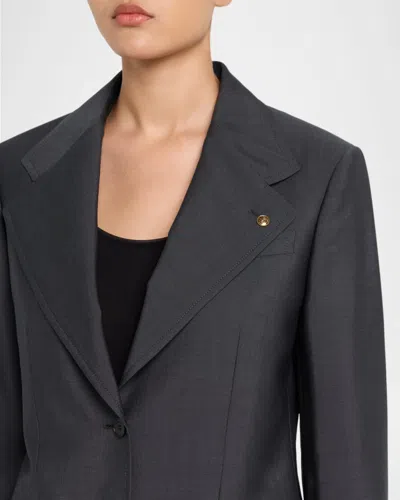 Versace Single-breasted Jacket In Blue