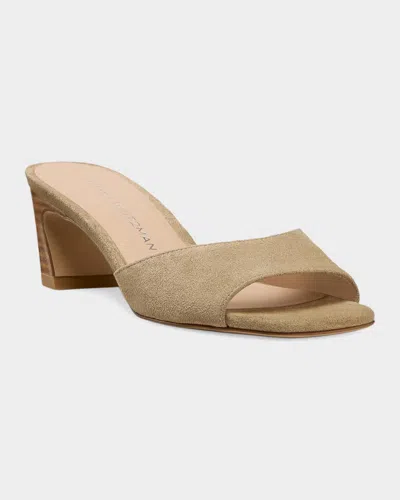 Stuart Weitzman 50mm Stassi Suede Mules In Multi