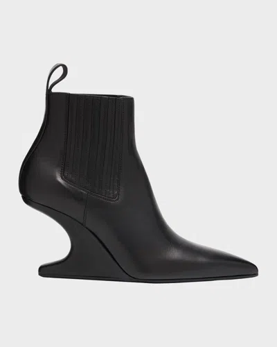 Rick Owens Ankle Boot With Pointed Toe And Sculptural Heel In Black