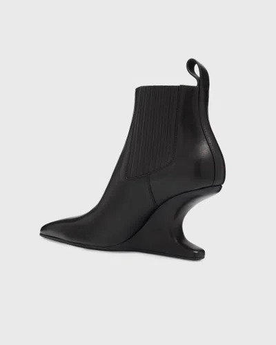 Rick Owens Ankle Boot With Pointed Toe And Sculptural Heel In Black