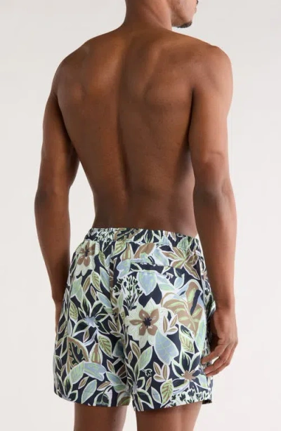 Hugo Boss Boss Calala Floral Print Board Shorts In Blue