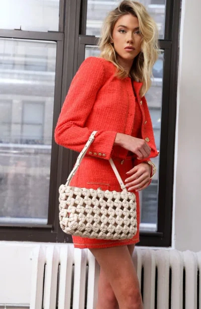 Walter Baker Ash Leather Convertible Clutch In White