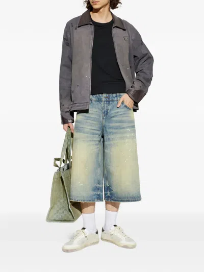 Misbhv Distressed Collared Jacket In Gray