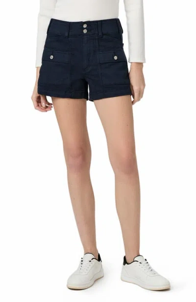 Paige Womens Vintage Navy Seascape Olivia High-rise Cargo Denim Shorts In Blue