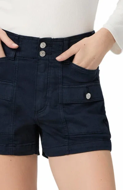Paige Womens Vintage Navy Seascape Olivia High-rise Cargo Denim Shorts In Blue