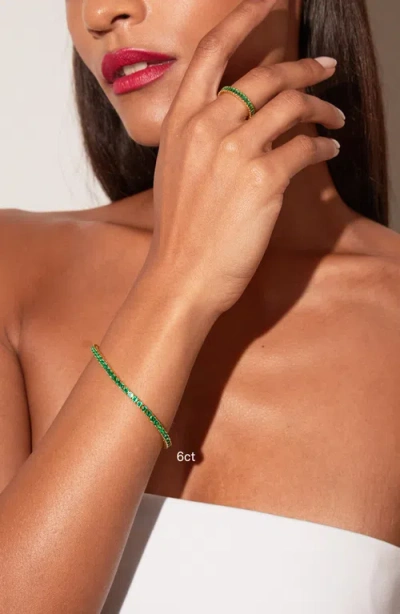 Aurate New York Lab Grown Emerald Baguette Tennis Bracelet In Green