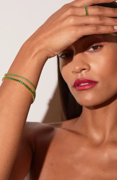 Aurate New York Lab Grown Emerald Baguette Tennis Bracelet In Green
