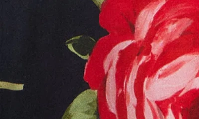 Dolce & Gabbana Women Black Dress With All-over Floral Print In Silk Woman In Multi