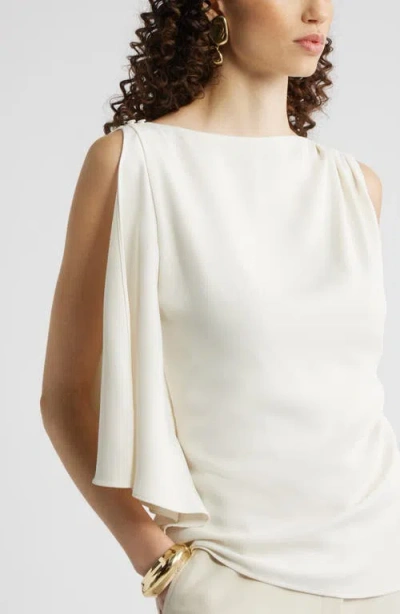Nordstrom Single Split Sleeve Wool Blend Crepe Top In White