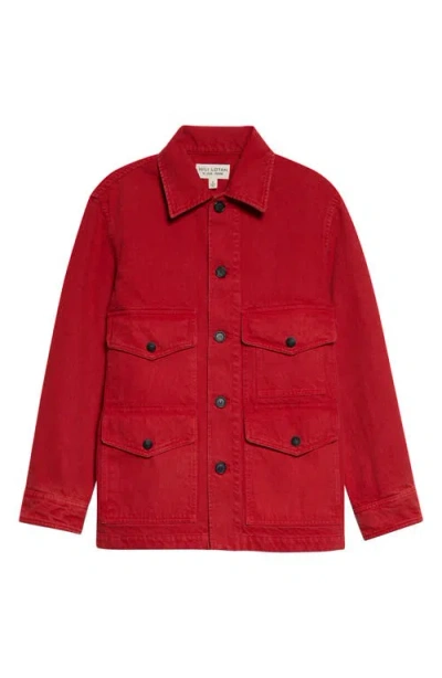 Nili Lotan Leroy Cotton Twill Utility Jacket In Red