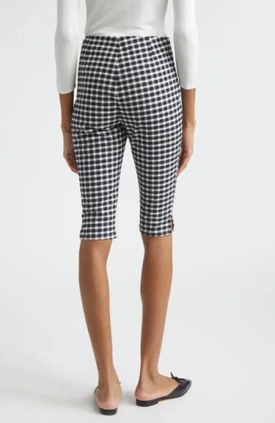 Posse Chiara Cropped Checked Cotton-blend Capri Pants In Black
