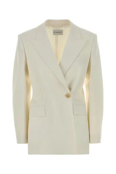 Givenchy Ivory Wool Blend Blazer In Neutral