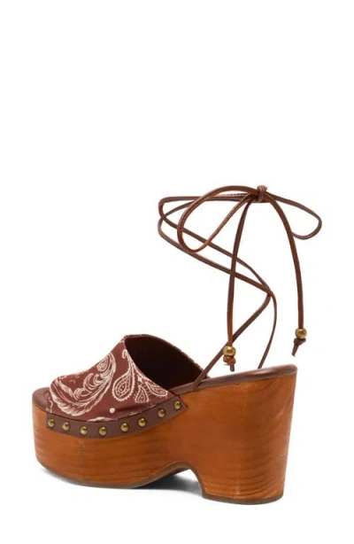 Free People Front Row Wraparound Ankle Strap Platform Sandal In Multi