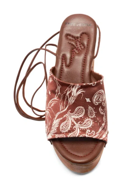 Free People Front Row Wraparound Ankle Strap Platform Sandal In Multi