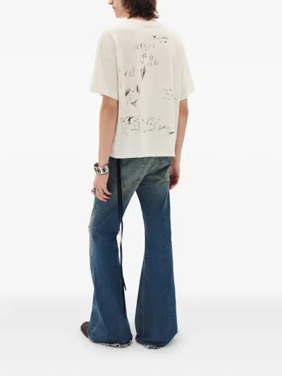 Ann Demeulemeester Everything Is Fine Sketch T-shirt In Neutral