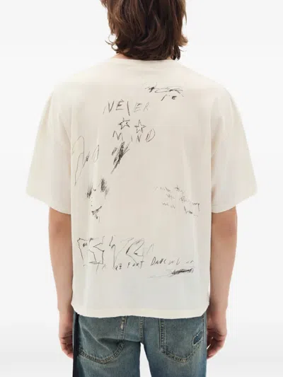 Ann Demeulemeester Everything Is Fine Sketch T-shirt In Neutral
