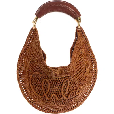 Chloé X Made For A Woman Summer Banana Small Raffia Shoulder Bag In Brown