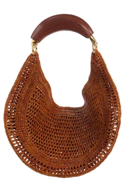 Chloé X Made For A Woman Summer Banana Small Raffia Shoulder Bag In Brown