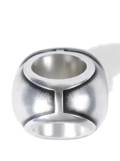 Ann Demeulemeester Char Wide Ring With Spheres In Black