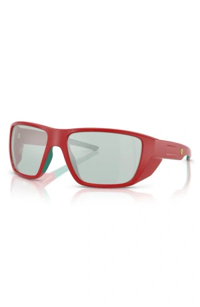 Scuderia Ferrari 61mm Rectangular Sunglasses In White