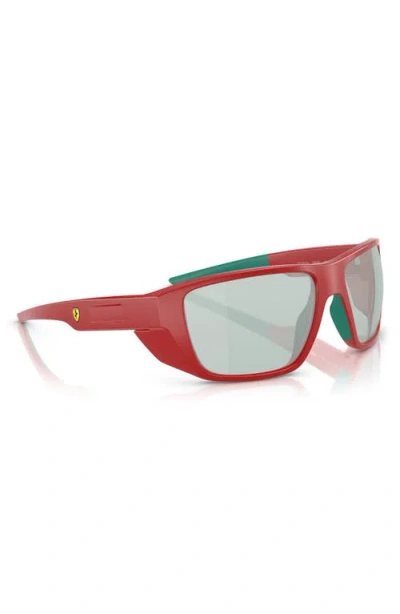 Scuderia Ferrari 61mm Rectangular Sunglasses In White