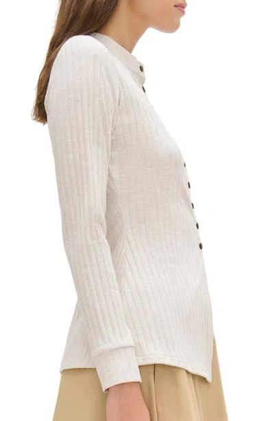 Aligne Daphne Rib Cardigan In White