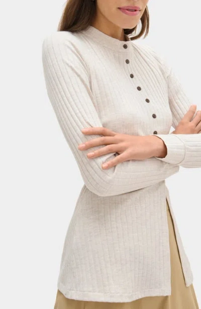 Aligne Daphne Rib Cardigan In White