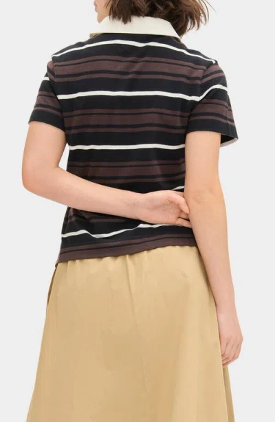 Aligne Maiden Stripe Polo In Black