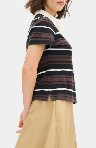 Aligne Maiden Stripe Polo In Black