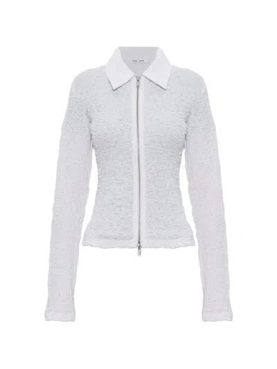 Samsoe & Samsoe Zip Collared Top In White